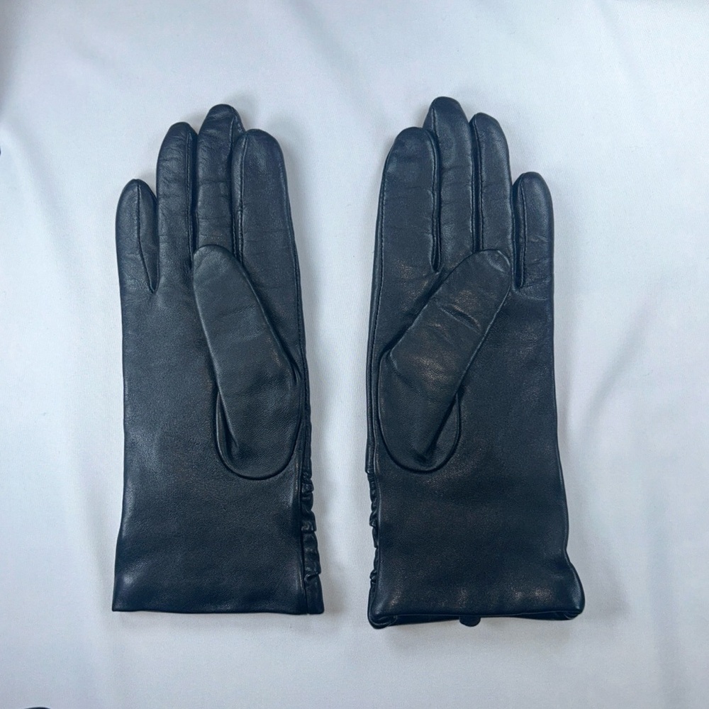 Charter Club Women’s Black Leather Gloves 6.5 | Cashmere Lined | Never Worn - Picture 4 of 7